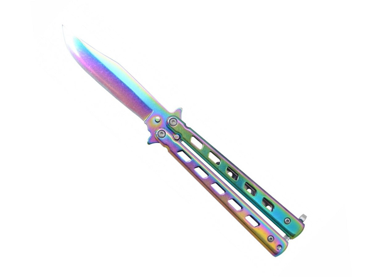 Couteau papillon ajouré anodisé Lame 8cm