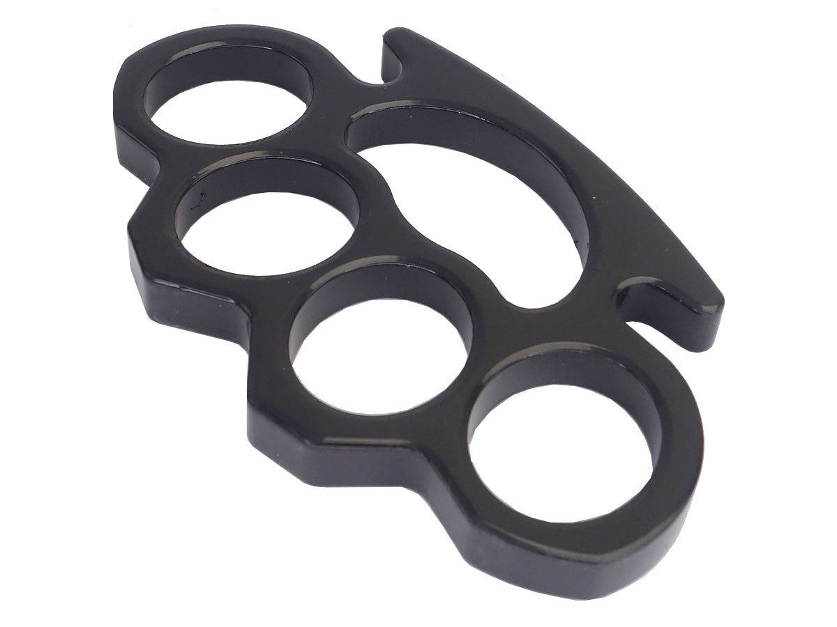 Schwarzer Schlagring aus Metall, 150 g, mit Gürteletui aus Nylon