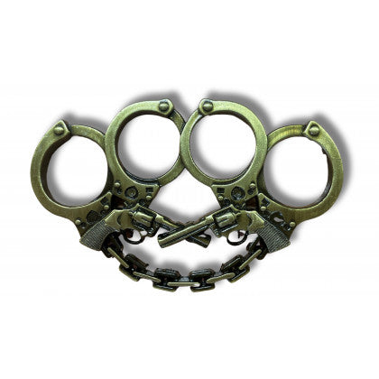 Schlagringe, Handschellen und Revolver