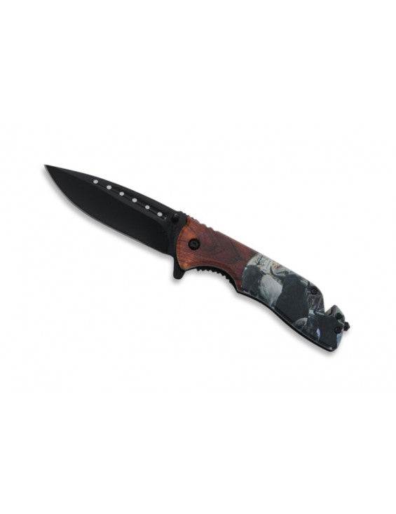 Camargue Bull Messer mit Gurtschneider 9cm Klinge