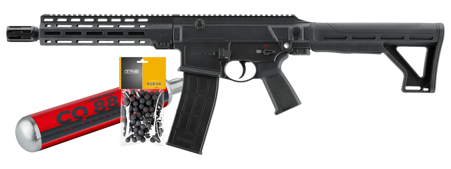 READY TO SHOOT PACK T4E TC68 CAL 68 FULL AUTO - 16 J (100 BALLS AND 1 CO2 88G)