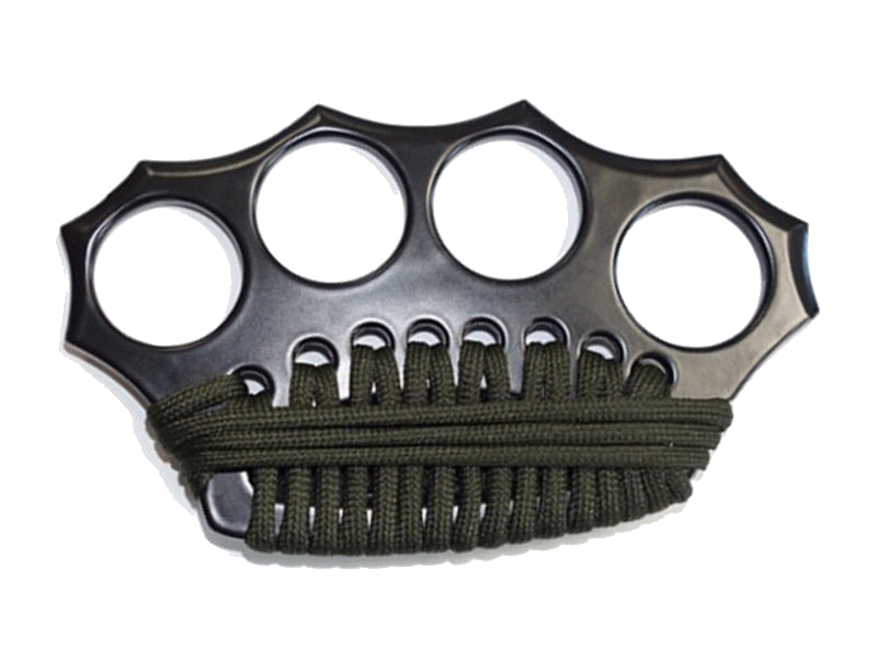 Black Knuckle Duster with Paracord