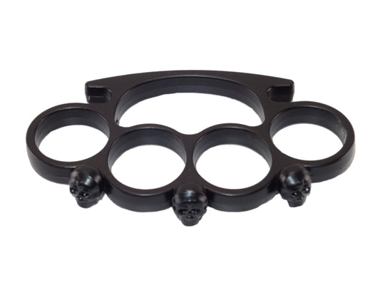 Poing américain Métal 3 Crânes Noir