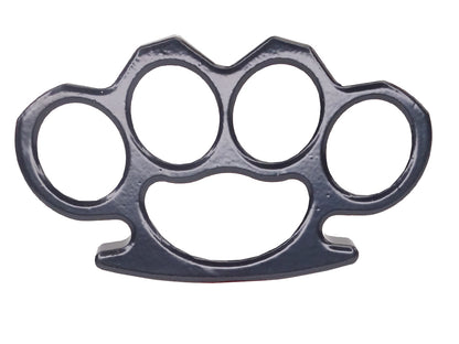 Schwarzer Schlagring aus Metall, 150 g, mit Gürteletui aus Nylon