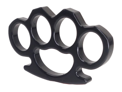 Schwarzer Schlagring aus Metall, 150 g, mit Gürteletui aus Nylon