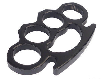 Schwarzer Schlagring aus Metall, 150 g, mit Gürteletui aus Nylon