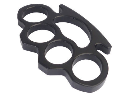 Schwarzer Schlagring aus Metall, 150 g, mit Gürteletui aus Nylon