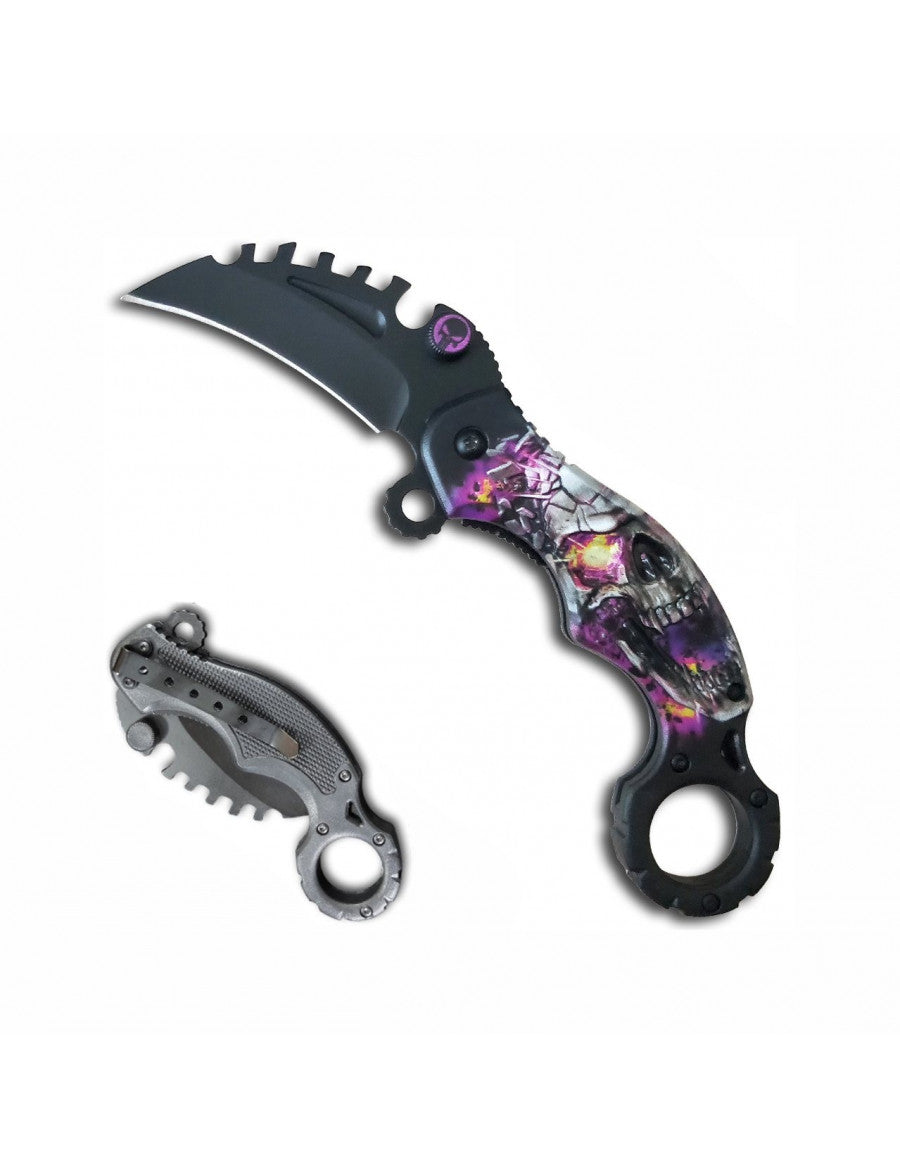 Supernova Karambit Skull Assisted Opening Knife 6cm Blade