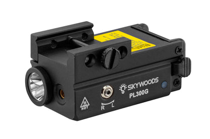 Skywoods 300 Lm Tactical Flashlight + Green Laser IP66 USB