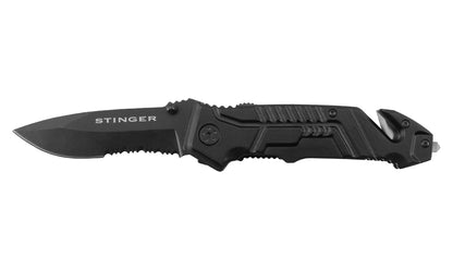 Stinger Bora ST4 Folding Knife 8.7cm Blade Cut/Belt Clip/Break
